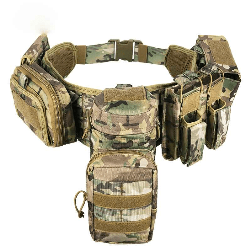 Camouflage multi-functional five-piece set tactical waist belt, security combination belt accessory bag, tactical waist bag - Twinklefire