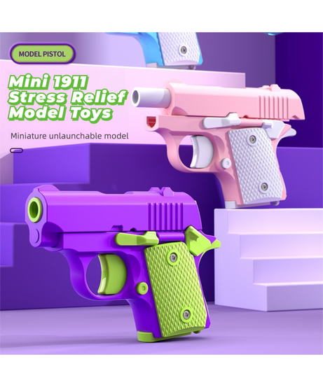 Gravity Radish Baby 1911 Toy - 3D Printed Fidget Pistol for Stress Relief