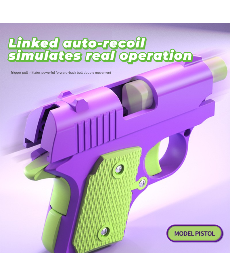 Gravity Radish Baby 1911 Toy - 3D Printed Fidget Pistol for Stress Relief