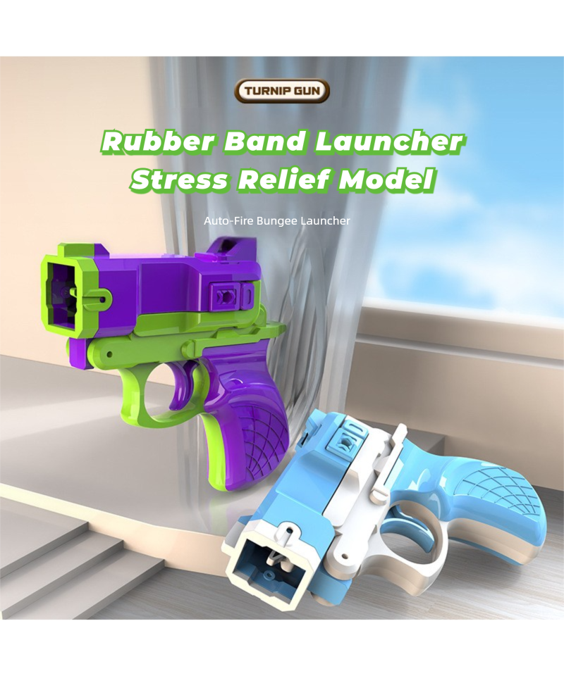 Viral Gravity Rapid-Fire 3D Printed Mini Carrot Rubber Band Launcher for Boys‌