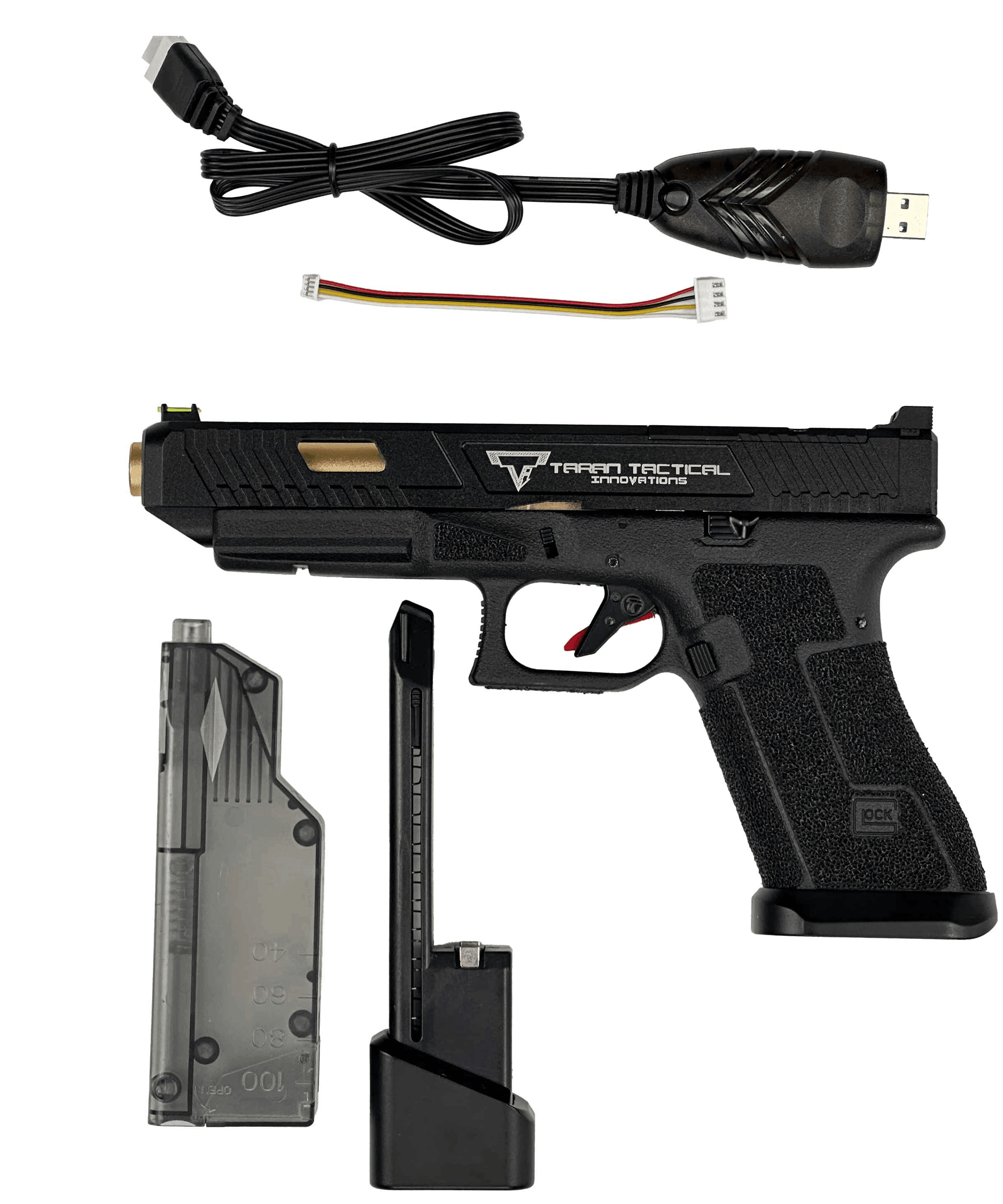 Elite Force GLOCK 17 Gen.5 Gas Blowback Airsoft Pistol w/ EMG TTI Custom CNC G34 Combat Master Slide (Color: Black) - Twinklefire