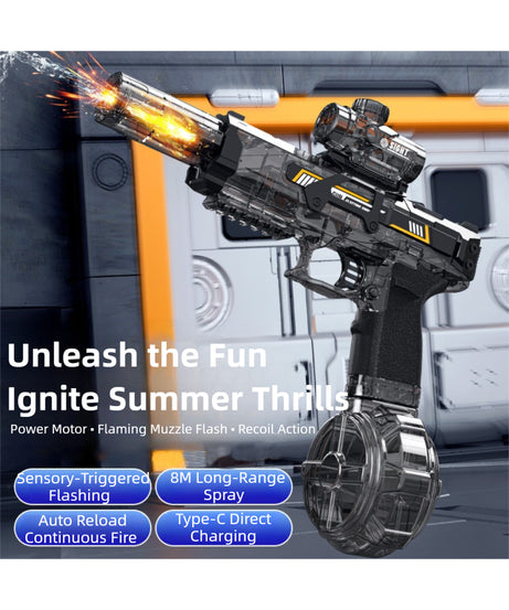 Hot Selling Flame Ice Rat Electric Gun Continuous Fire Recoil Action Long Range Summer Water Toy