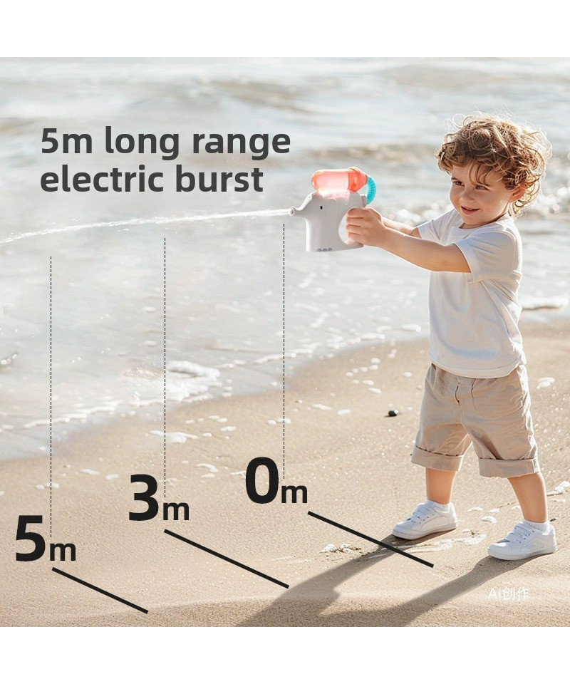 Elephant Electric Water Blaster for Kids - Auto Burst Squirt Gun, 400 Shots per Fill, 5-Meter Range Outdoor Splash Battle Toy