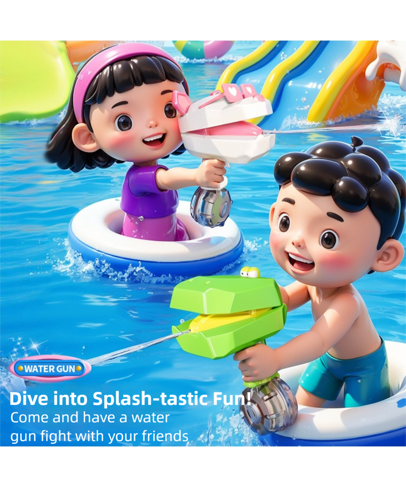 Animal-Shaped Auto Rapid Fire Water Blaster - Cartoon Electric Water Gun Toy for Summer Kids Play