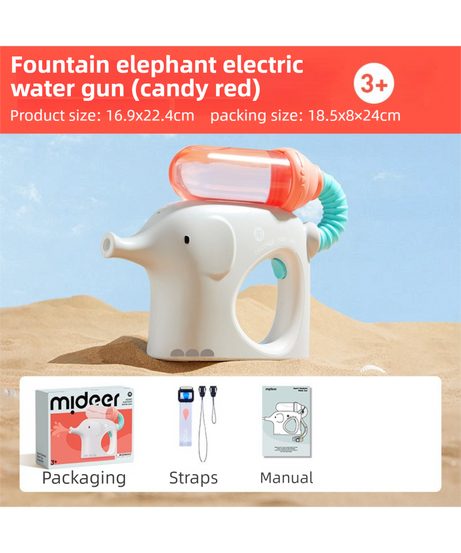 Elephant Electric Water Blaster for Kids - Auto Burst Squirt Gun, 400 Shots per Fill, 5-Meter Range Outdoor Splash Battle Toy