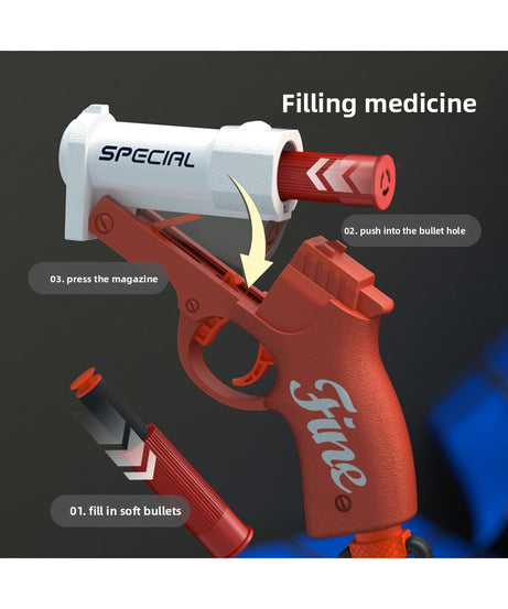 Mini Goblin Hand Cannon Bolt-Action Launcher - Kids' Pocket Ejecting Shell Foam Dart Pistol Boys' Toy Gun