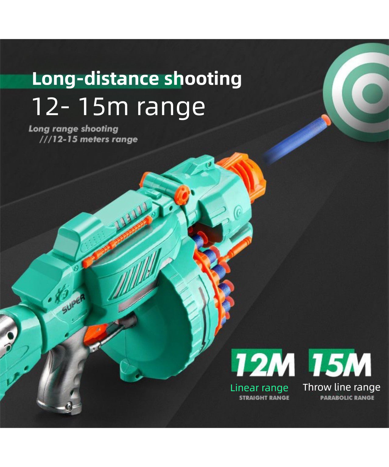 Electric Auto Dart Blaster Gatling Toy Gun for Boys Birthday and New Year Gifts