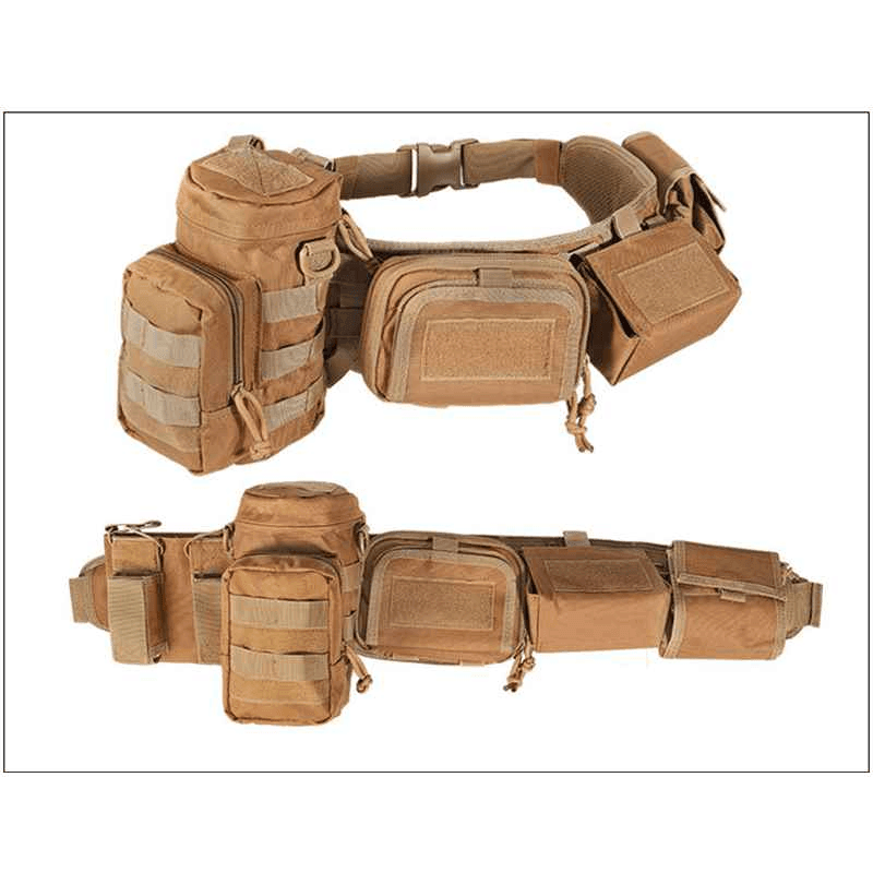 Camouflage multi-functional five-piece set tactical waist belt, security combination belt accessory bag, tactical waist bag - Twinklefire